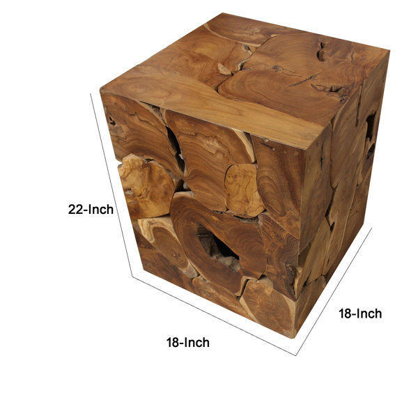 Strider Solid Wood Block End Table